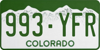 CO license plate 993YFR