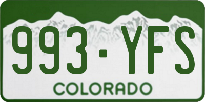 CO license plate 993YFS