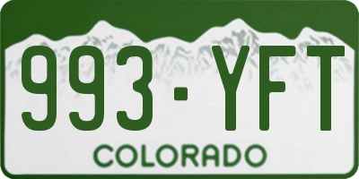 CO license plate 993YFT