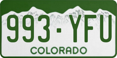 CO license plate 993YFU