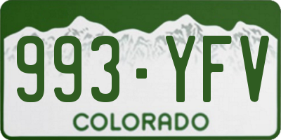 CO license plate 993YFV