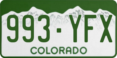 CO license plate 993YFX