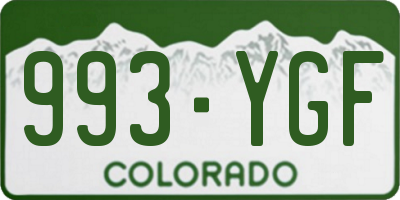 CO license plate 993YGF