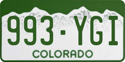 CO license plate 993YGI