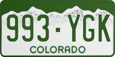 CO license plate 993YGK