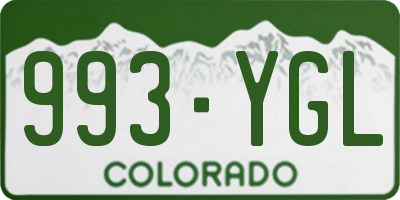 CO license plate 993YGL
