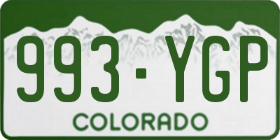 CO license plate 993YGP