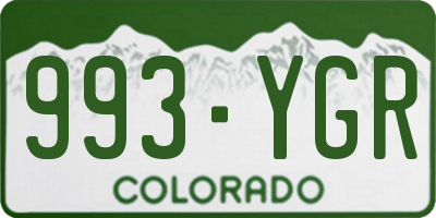 CO license plate 993YGR