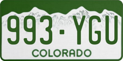 CO license plate 993YGU