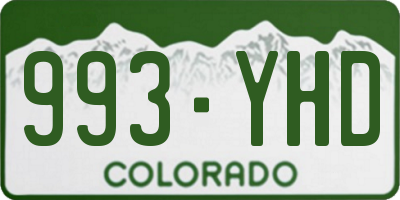 CO license plate 993YHD