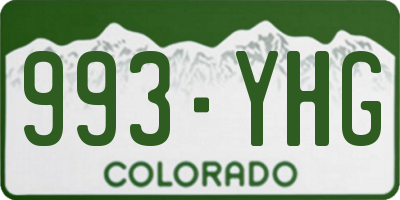 CO license plate 993YHG