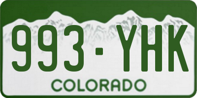 CO license plate 993YHK