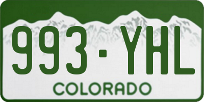 CO license plate 993YHL