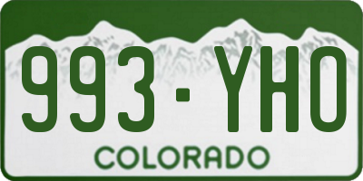 CO license plate 993YHO