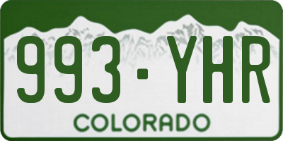 CO license plate 993YHR