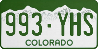 CO license plate 993YHS