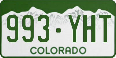 CO license plate 993YHT