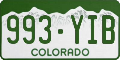 CO license plate 993YIB