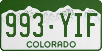 CO license plate 993YIF