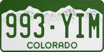 CO license plate 993YIM