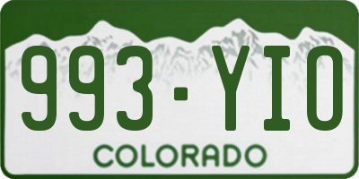 CO license plate 993YIO