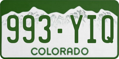 CO license plate 993YIQ
