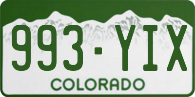 CO license plate 993YIX