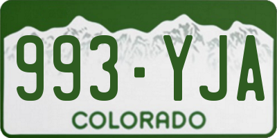 CO license plate 993YJA
