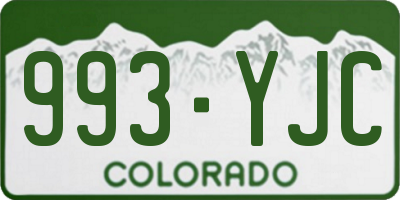 CO license plate 993YJC