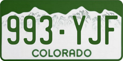 CO license plate 993YJF