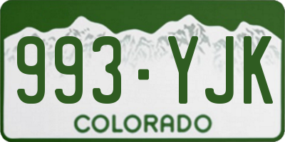 CO license plate 993YJK