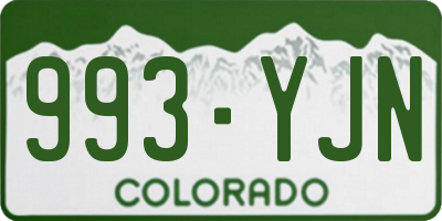 CO license plate 993YJN