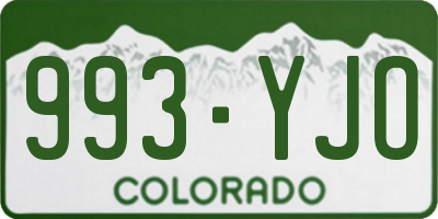 CO license plate 993YJO