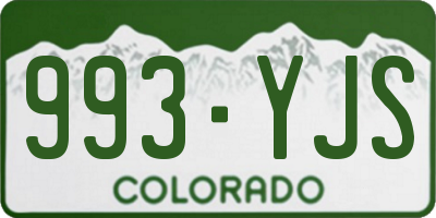 CO license plate 993YJS