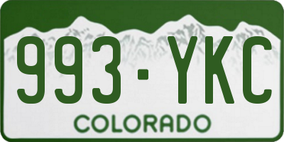 CO license plate 993YKC