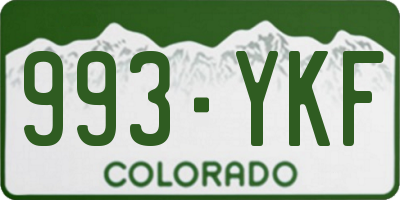 CO license plate 993YKF