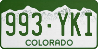 CO license plate 993YKI