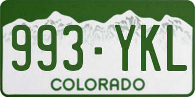 CO license plate 993YKL