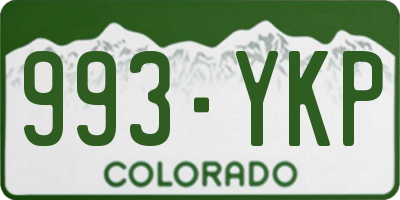CO license plate 993YKP