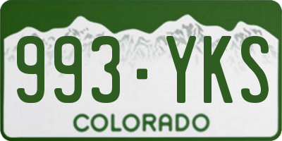 CO license plate 993YKS