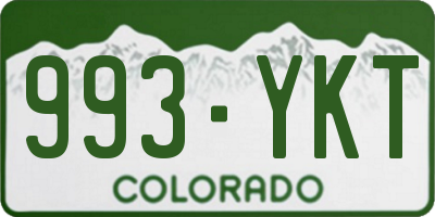 CO license plate 993YKT