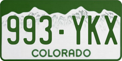 CO license plate 993YKX