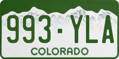 CO license plate 993YLA