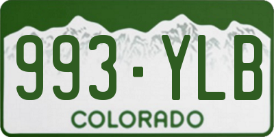 CO license plate 993YLB