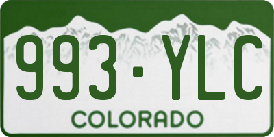 CO license plate 993YLC