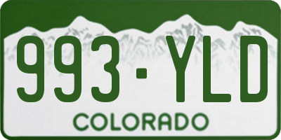 CO license plate 993YLD