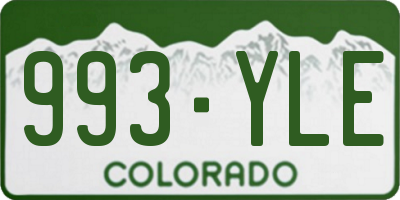 CO license plate 993YLE