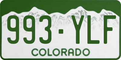 CO license plate 993YLF