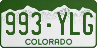 CO license plate 993YLG