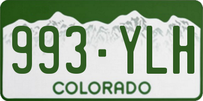 CO license plate 993YLH